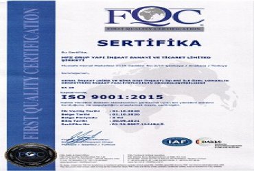 ISO 9001:2015 KALİTE SERTİFİKASI